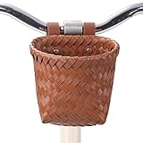 Aufbewahrungskorb Aus Korbgeflecht – Fahrradträger Vorne, Lenkertasche Mit Verstellbarem Riemen,...