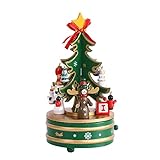 NAVESO Spieluhr Weihnachten, Weihnachtsbaum-spieluhr aus Holz, Spieluhr Weihnachtsdekoration,...