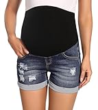 Gowjog Mutterschaft Jeans Shorts für Schwangere Umstandsjeans Shorts Frauen Umstandsmode Denim...
