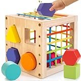Winique Formsortier-Holzspielzeug ab 1 Jahr, Montessori sensorisches Spielzeug, Babyblöcke,...