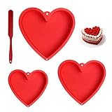 svpfuo 3 Stück Silikon Backform Herz, Herzkuchenformen, Kuchenform Herz, Tortenform, Drei Größen,...