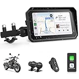 Jansite 4K Motorrad CarPlay Android Auto 6,25 Zoll Motorrad Navi mit Dashcam Vorne Hinten, IP67...