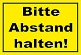 Melis Folienwerkstatt Schild Bitte Abstand halten - 30x20cm - Bohrlöcher - 3mm Aluverbund – 20...