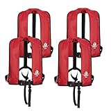 12skipper 4er-Set Automatik-Rettungswesten 165N ISO Waistbelt, rot