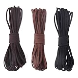 3 Farben 5M x 3mm Lederschnur Lederband,Faux Faden Veloursleder Band Lederschnüre...
