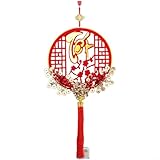 Entgoinggo Windspiel aus Holz, handgefertigt, zum Aufhängen, mit Pflaumenblüten-Design und...