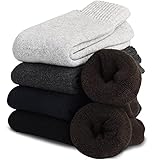 VoJoPi 5 Paar Thermosocken Herren, Winter Warme Socken mit Dicke Frotteesohle, Anti Schweiß, Thermo...