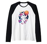 Basketball-Liebhaber-Zeichnung mit süßem Einhorn-Motiv Raglan