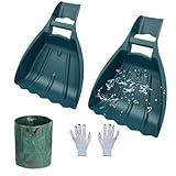Laubschaufel | Handgehaltene Gartenharken Greifzangen - Leichter Ergonomischer Stabiler Greifer Für...