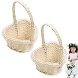 Webkörbe | 2 Stück Blumenmädchen Korb | Körbchen mit Griff | Blumenkorb Korb | Korb Hochzeit |...