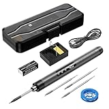 NEOVSUNY Akku Lötkolben Set, USB Wiederaufladbar Lötkolben mit LCD, Kabelloses, Temperatur...