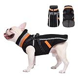 FEimaX Hundemantel Wasserdicht Winddichte Winter Fleece Hundejacke mit Geschirr Hund Warme...