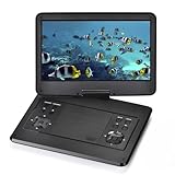 Tragbarer DVD-Player mit 16,1 Zoll (42,9 cm) (14,1 Zoll) drehbarem Bildschirm, 6 Stunden Akku,...