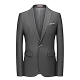 Qienjn Anzugjacke Herren Slim Fit Volltonfarbe Basics Klassisch All-Match Herren Anzug Frühling...