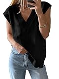 Saodimallsu Damen V-Ausschnitt Pullover Weste Oversized Ärmellos Tank Tops Leichtgewicht...