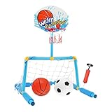 Generisch Pool Basketballkorb - 2 in 1 Wasserballtor Mit 2 Bällen Und 1 Pumpe - Wasserspielzeug ab...
