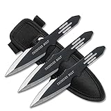 BladesUSA RC-595-3 Wurfmesser Set mit drei Messern, schwarzen Klingen, Stahlgriff, 5-1/2 Zoll...