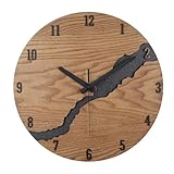 Beflourish Wanduhr Ohne Tickgeräus Holz Modern Wanduhren für Büro, Wohnzimmer, Küche, Schule...