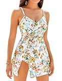 GRACE KARIN Damen Fließendes Swimdress Elastische Body-Shaping-Badebekleidung Mit Hoher Taille...