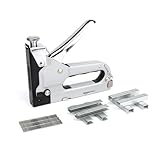 Amazon Basics Strapazierfähiger Handtacker, 3-in-1-Tackerpistole mit 600 Heftklammern, für...