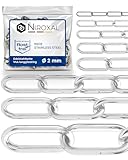 200cm = 2 Meter 2mm starke Edelstahl Kette Metall Meterware V4A Ankerkette langgliedrig am Stück A4...