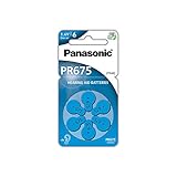 Panasonic PR675 Zink-Luft-Batterien für Hörgeräte, Typ 675, 1.4V, Hörgerätbatterien, 6 Stück,...