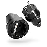 greate Schuko Stecker Kupplung 230V Aussenbereich - Gummistecker Kupplung Set mit Knickschutz,...