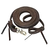HILASON Western-Zügel aus echtem Leder, 1,6 cm x 2,4 m, Dunkelbraun, Reitzügel, robuste Zügel