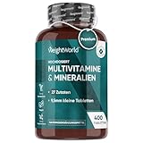 Multivitamin Tabletten - 400 vegane Stück mit 27 Vitaminen & Mineralien - 13+ Monate Vorrat -...