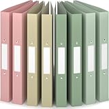 ACROPAQ - 8 x Ringbuch A4 - Mit 2 Ringen, Mit Rückenetiketten, Rückenbreite 3,5 cm, Erde, Natur...