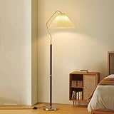 ZJHAHJY 59,1 Zoll Retro-Stehlampe mit Fußschalter und plissiertem Schirm, traditionelle Bogenlampen...