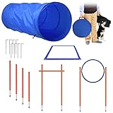 UISEBRT Agility Ausrüstungs Set für Hunde - Haustier-Trainingsset Hindernisse mit Hundetunnel...