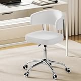 Luxstein Homeoffice Stuhl Schreibtischstuhl, Höhenverstellbar Schminktisch Stuhl Drehstuhl aus PU,...