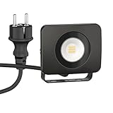 ledscom.de LED Gartenstrahler WEGA für außen, IP44, Stecker, schwarz, 10 W, 935lm, warmweiß, Led,...