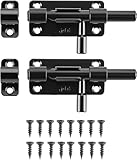 Anhoer 2 Stück Türriegel Edelstahl 4 Zoll Schieberiegel Riegelschloss Abschließbar Schlossriegel...