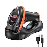 Tera Barcode-Scanner Bildsensor 2D 1D QR Wireless 2,4 GHz mit Ladestation USB-Kabel...