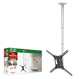 Barkan Lange Weiß TV Deckenhalterung, 13 - 75 Zoll Neigbar / Vollbewegung flach & Curved Fernseher...