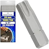 20 Stück Torx Bit Set T30 x 25 mm - Bitsatz für Akkuschrauber mit 1/4' Sechskantschaft - Bitset...