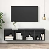 Gecheer TV-Wandschrank Hochglanz-Grau 37x37x142,5 cm Holzwerkstoff, Moderne TV Lowboard Wohnwand...