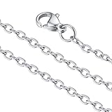 FaithHeart Edelstahl Ankerkette für Damen Mädchen, 2mm Silber Rolokette 45cm lang, Kette ohne...