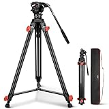 NEEWER Kamera Videostativ mit Fluidkopf Heavy Duty Leichter kompakter tragbarer Reisestativ für...