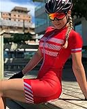 Triathlon Damen Radfahren Jersey Sweatshirt Kurzärmelige Mountainbike Strumpfhosen Anzug Jumpsuit...