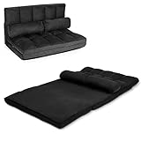 COSTWAY Verstellbares Bodensofa, Faultierbett, 6 Positionen, faltbar, mit abnehmbarem Stoffbezug,...