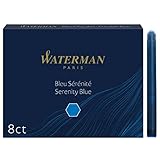 Waterman Füller-Tintenpatronen | Extra lang | Serenity Blue | 8 Stück