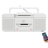 WTB-795 Retro Kassettenspieler mit USB/Bluetooth/AM/FM-Radio-Stereo, integriertem Mikrofonrecorder,...