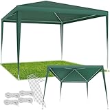 tectake® Pavillon 3x3 m, Gartenzelt wasserdicht, Zelt UV-Schutz, Partyzelt 3x3 Garten, Unterstand,...