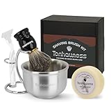 Rasierpinsel-Set für Männer, 4-in-1-Rasierpinsel-Set mit Dachshaar-Rasierpinsel,...