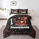 Bettwäsche-Set mit Cartoon-Tiermotiv, Queen-Size-Größe, Hunde-Fußabdrücke, superweiche...