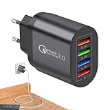 Telefonstecker-Ladegerät – 4-Port-USB-Schnellladeblöcke | Multiport-Ladegerät Cube Adopter |...