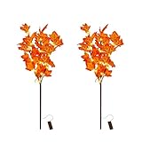 Herbstdeko Ahornblatt Baum Zweig Licht, Herbst Deko Ahornblatt Baum Zweig mit 20 LEDs, Ahornblatt...